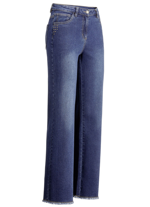 Hosen - Jeans mit angesagtem Fransensaum, in Größe 017 bis 050, in Farbe JEANSBLAU Ansicht 6