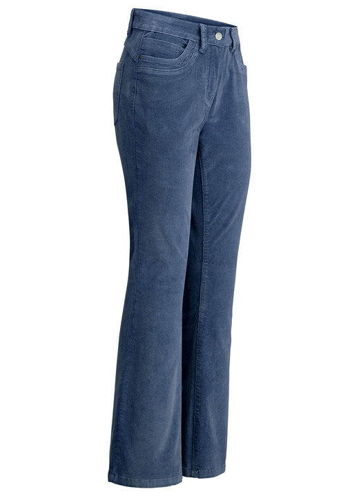 Hosen - Cordhose in trendiger Bootcut-Form, in Größe 017 bis 050, in Farbe JEANSBLAU Ansicht 2