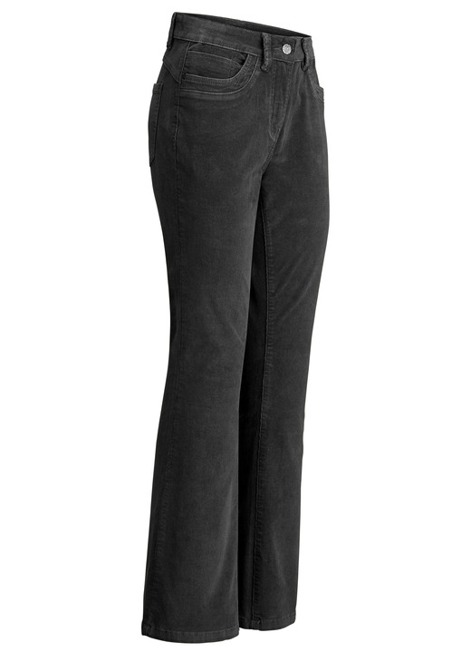 Hosen - Cordhose in trendiger Bootcut-Form, in Größe 017 bis 050, in Farbe SCHWARZ Ansicht 1