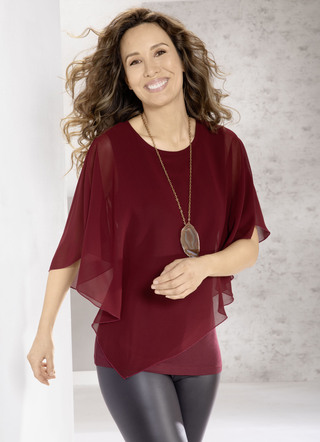 Unifarbene Poncho-Tunika
