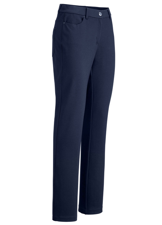 Hosen mit Knopf- und Reißverschluss - Hose mit sportivem Chic, in Größe 017 bis 092, in Farbe MARINE Ansicht 1