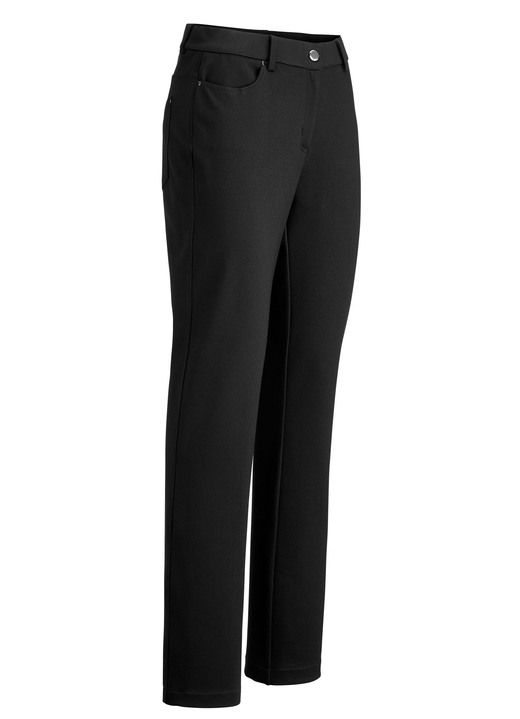 Hosen mit Knopf- und Reißverschluss - Hose mit sportivem Chic Hosen mit Knopf- und Reißverschluss - Hose mit sportivem Chic, in Größe 017 bis 092, in Farbe SCHWARZ