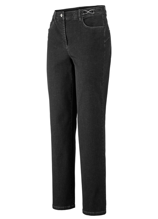 - Hochelastische, figurformende Jeans, in Größe 018 bis 235, in Farbe SCHWARZ Ansicht 1