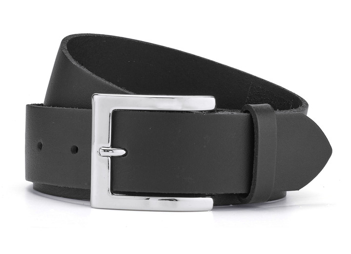 Gürtel - Trendiger Damen-Gürtel aus Leder, 3,5 cm breit, in Größe 100 bis 120, in Farbe WEISS Ansicht 3