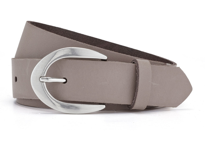 Gürtel - Eleganter Damen-Gürtel aus Leder, 3 cm breit, in Größe 100 bis 110, in Farbe TAUPE Ansicht 1