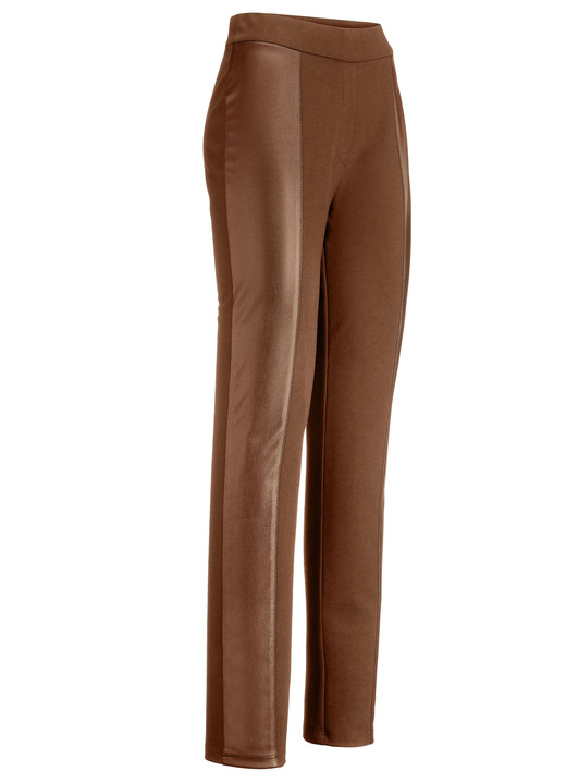 Hosen - Hose im angesagten Materialmix, in Größe 018 bis 054, in Farbe COGNAC Ansicht 1