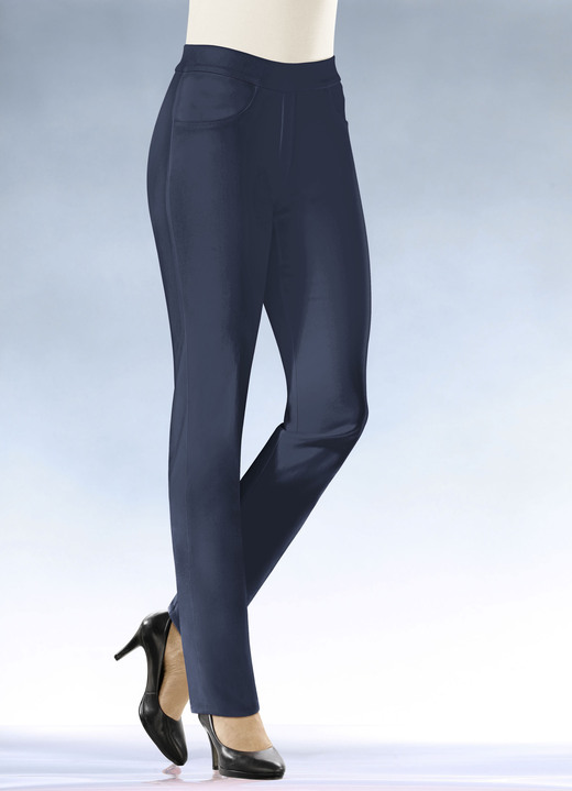 Damenmode - Soft-Stretch-Hose in komfortabler Schlupfform, in Größe 017 bis 052, in Farbe MARINE Ansicht 1