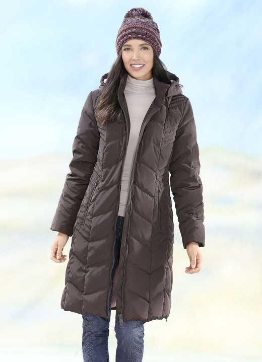 Wintermäntel - Mantel mit abnehmbarer Kapuze Ansicht 2 Wintermäntel - Mantel mit abnehmbarer Kapuze, in Größe 034 bis 052, in Farbe SCHOKOBRAUN Ansicht 2