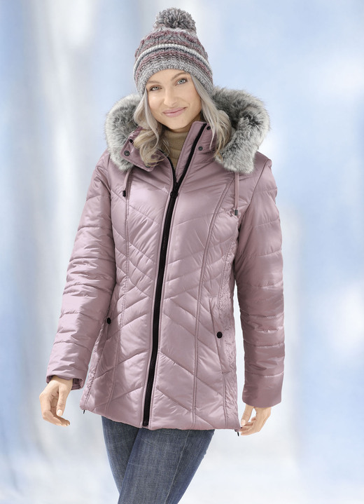 Winterjacken - Jacke mit Längssteppung seitlich, in Größe 036 bis 052, in Farbe ROSENQUARZ Ansicht 1