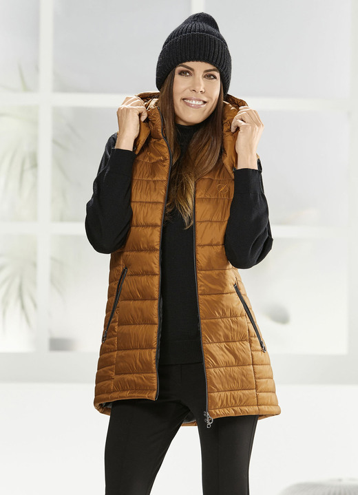 Winterjacken - Weste mit 2-Wege-Reißverschluss, in Größe 036 bis 052, in Farbe MANDEL Ansicht 2