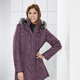 Winterjacken - Longjacke mit gefälteltem Stehkragen – Farbe AUBERGINE – Ansicht 1 Winterjacken - Longjacke mit gefälteltem Stehkragen, in Größe 019 bis 054, in Farbe AUBERGINE – Farbe AUBERGINE – Ansicht 1