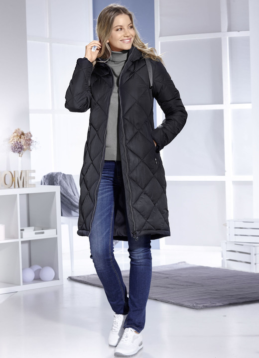 - Funktionsmantel mit Rautenstepp, in Größe 036 bis 052, in Farbe SCHWARZ Ansicht 2