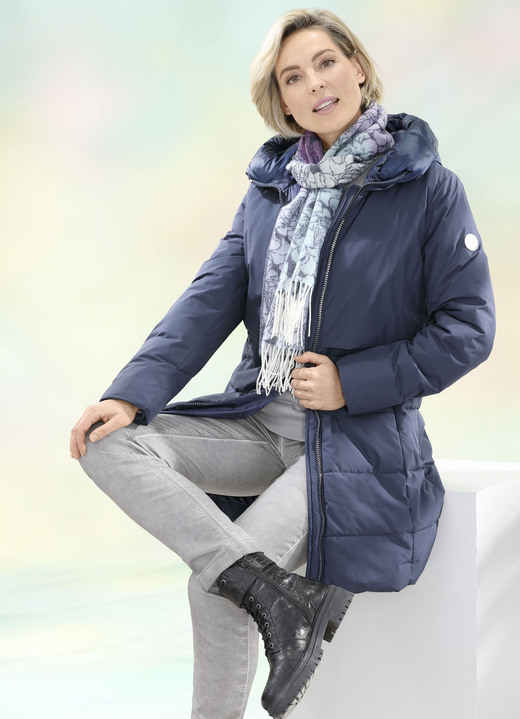 - Funktions-Longparka mit gesteppten und glatten Partien, in Größe 036 bis 054, in Farbe NACHTBLAU Ansicht 3