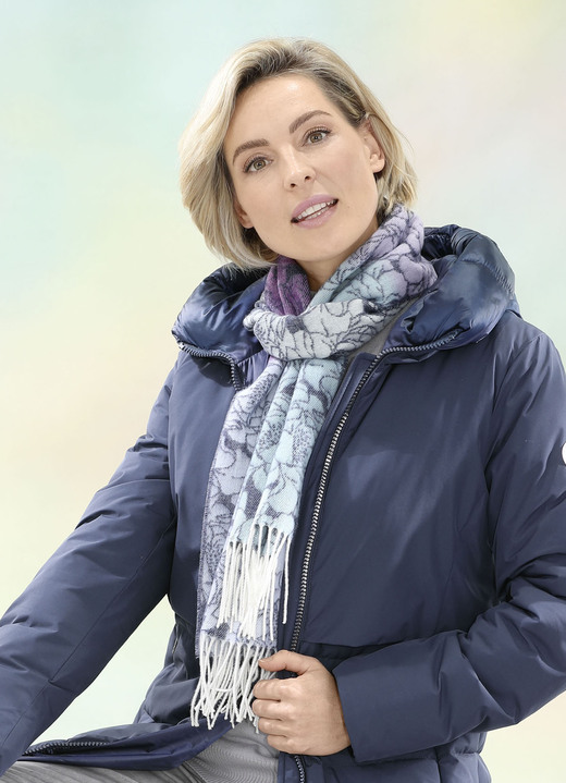 - Schal mit Fantasieblüten-Dessin, in Farbe BLEU-VIOLETT-BUNT Ansicht 3