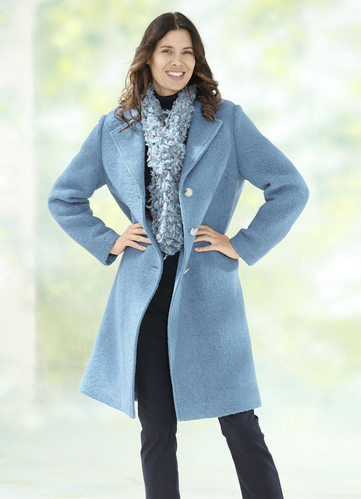 Wollmäntel - Mantel mit Reverskragen, in Größe 036 bis 052, in Farbe BLEU Ansicht 2