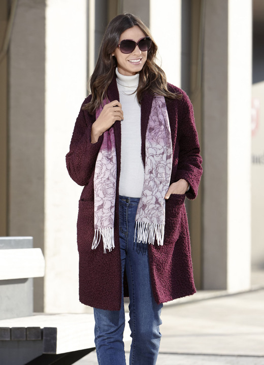 Jacken & Mäntel - Kurzmantel mit verdeckter Druckerleiste, in Größe 036 bis 054, in Farbe BEERE Ansicht 2