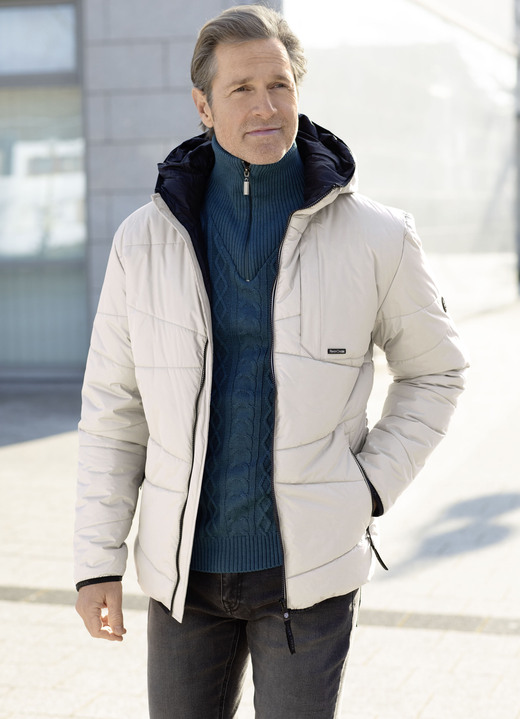 - Steppblouson mit Kapuze, in Größe 3XL (58) bis XXL (56), in Farbe BEIGE