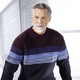 - Hochwertiger Rundhalspullover, in Größe 046 bis 062, in Farbe SCHWARZ-BORDEAUX-BLEU – Farbe SCHWARZ-BORDEAUX-BLEU – Ansicht 2