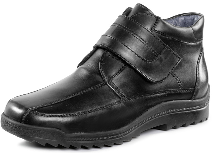 Slipper & Schnürschuhe - Waldläufer, gefütterte Herren-Boots, Winterschuhe, Weite K, mit Lammfell, in Größe 10 bis 9 1/2, in Farbe SCHWARZ Ansicht 1