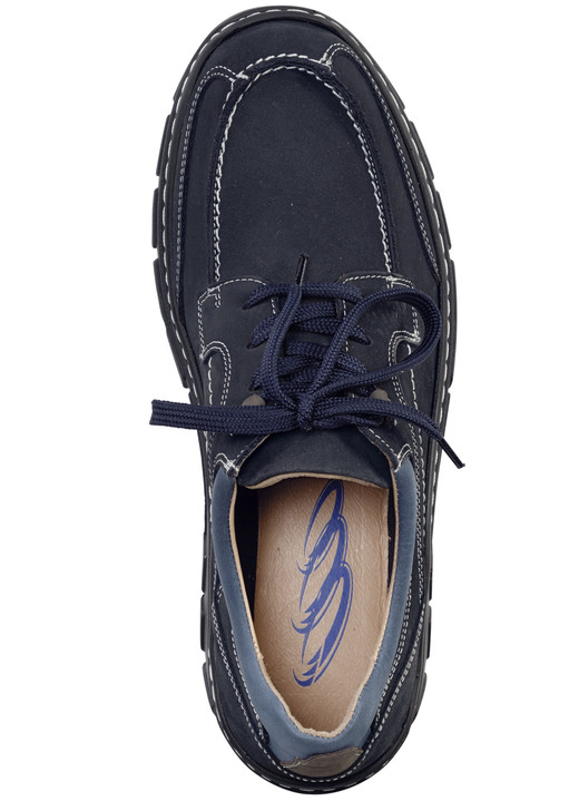 - Schnürschuh mit Kontrast-Einsätzen Ansicht 2 - Schnürschuh mit Kontrast-Einsätzen, in Größe 040 bis 046, in Farbe BLAU Ansicht 2