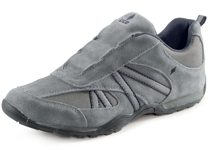 - Slipper aus Veloursleder, in Größe 040 bis 047, in Farbe GRAU-MARINE Ansicht 1