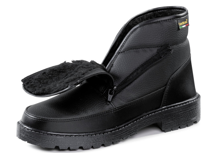 Schuhe - Stiefelette aus Synthetikmaterial, in Größe 040 bis 046, in Farbe SCHWARZ Ansicht 1