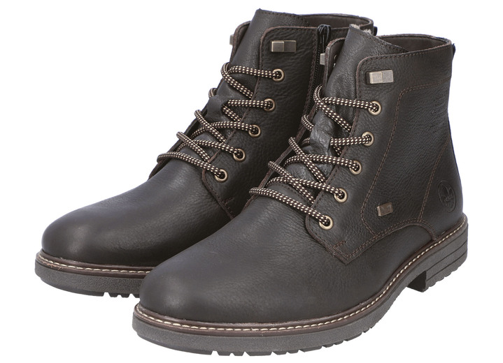 Stiefeletten - Rieker Schnür-Boot mit Warmfutter aus Lammfell und Plüschmaterial, in Größe 040 bis 047, in Farbe DUNKELBRAUN Ansicht 6