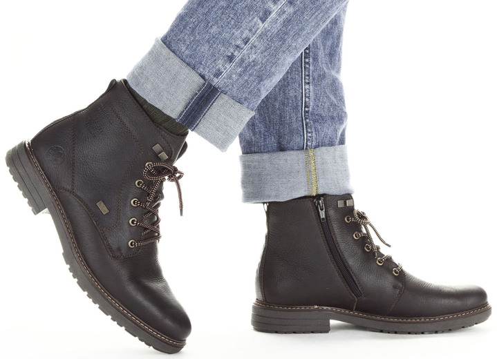 Stiefeletten - Rieker Schnür-Boot mit Warmfutter aus Lammfell und Plüschmaterial, in Größe 040 bis 047, in Farbe DUNKELBRAUN Ansicht 7