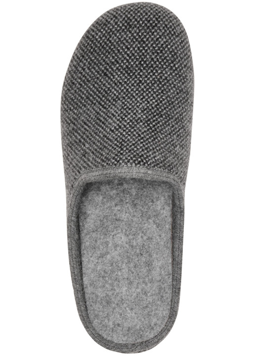 Hausschuhe - Pantoffel aus dezent gemustertem Textilmaterial, in Größe 039 bis 046, in Farbe MARINE Ansicht 5