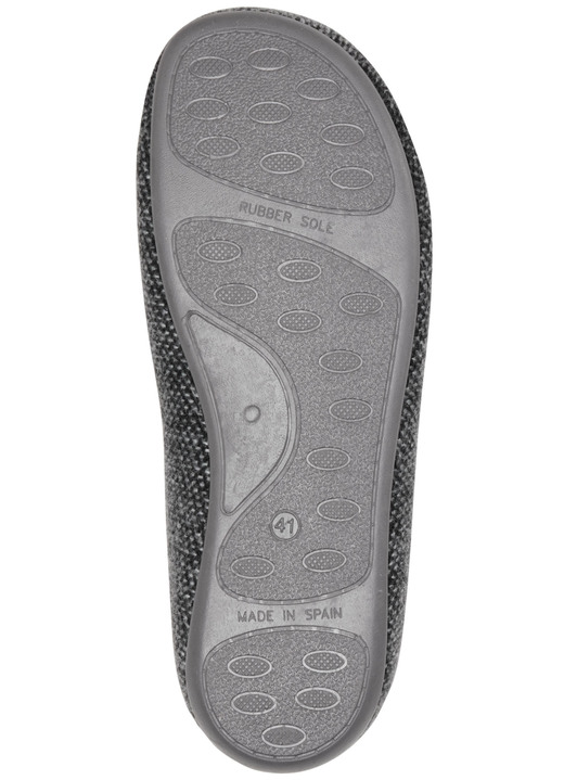 Hausschuhe - Pantoffel aus dezent gemustertem Textilmaterial, in Größe 039 bis 046, in Farbe MARINE Ansicht 6