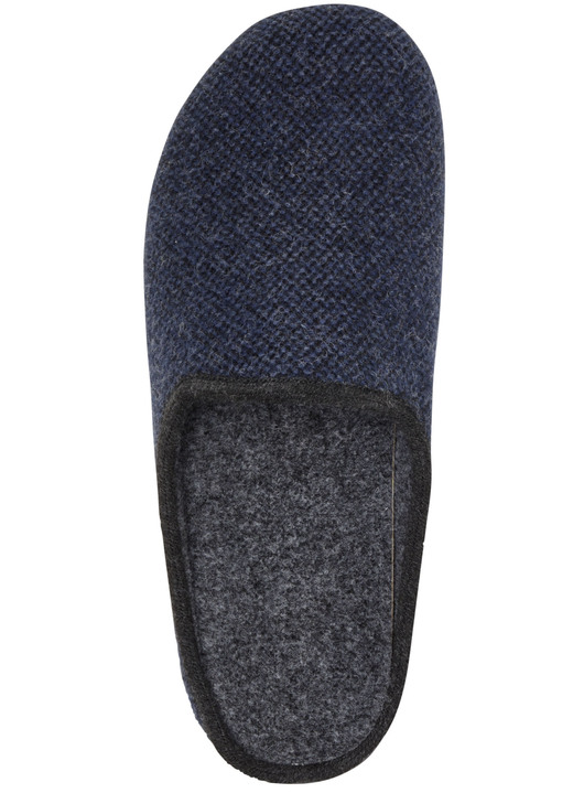 Hausschuhe - Pantoffel aus dezent gemustertem Textilmaterial, in Größe 039 bis 046, in Farbe GRAU Ansicht 5
