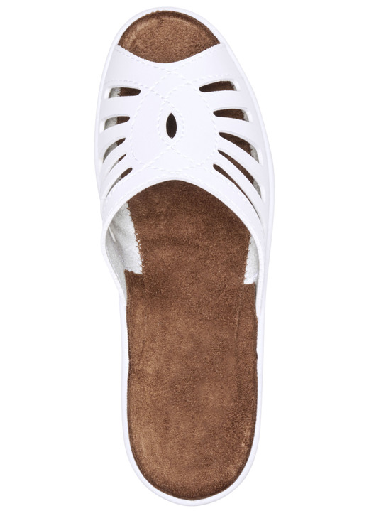 Sandaletten & Pantoletten - Pantolette mit Zierlochung, in Größe 036 bis 042, in Farbe WEISS Ansicht 2