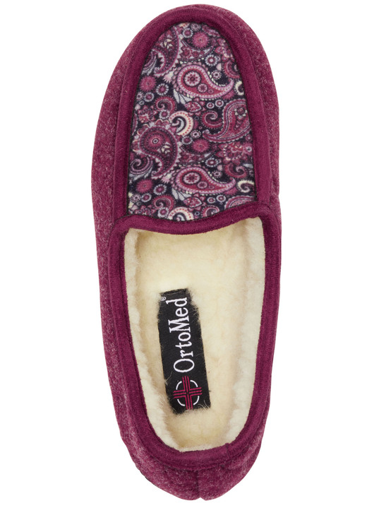 Hausschuhe - Hausschuh mit Schurwollfutter Ansicht 2 Hausschuhe - Hausschuh mit Schurwollfutter, in Größe 036 bis 042, in Farbe BORDEAUX Ansicht 2