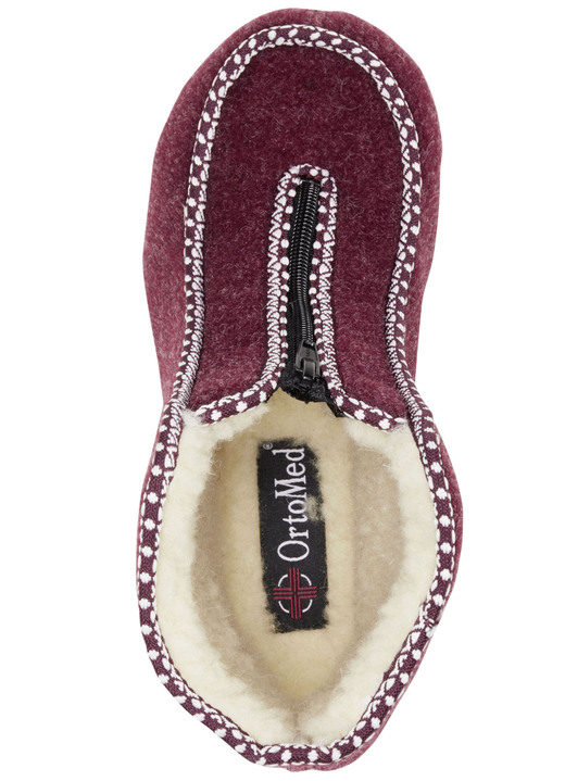 Hausschuhe - Warme Damen-Hausschuhe, Weite H, mit Reißverschluss Ansicht 2 Hausschuhe - Warme Damen-Hausschuhe, Weite H, mit Reißverschluss, in Größe 037 bis 042, in Farbe BORDEAUX Ansicht 2
