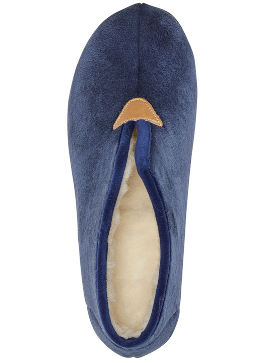 Hausschuhe - Laurina Hausschuh aus samtigen Textilmaterial Ansicht 2 Hausschuhe - Laurina Hausschuh aus samtigen Textilmaterial, in Größe 036 bis 042, in Farbe BLAU Ansicht 2