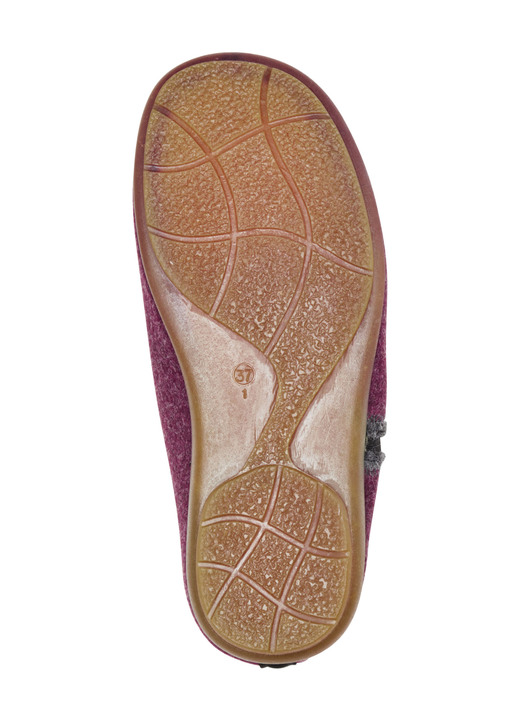 - Laurina Hausschuh mit kontrastfarbener Applikation, in Größe 036 bis 041, in Farbe BORDEAUX Ansicht 3