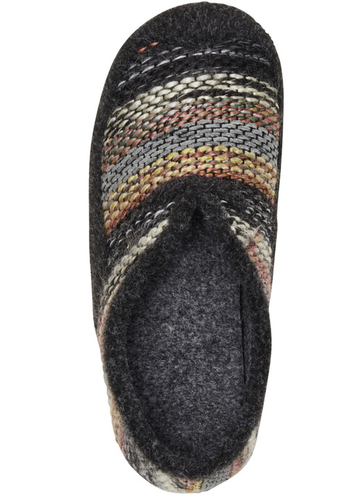 Hausschuhe - Laurina, bequeme Damen-Hausschuhe, Weite G, mit herausnehmbarem Fußbett, in Größe 036 bis 042, in Farbe GRAU-BUNT Ansicht 5