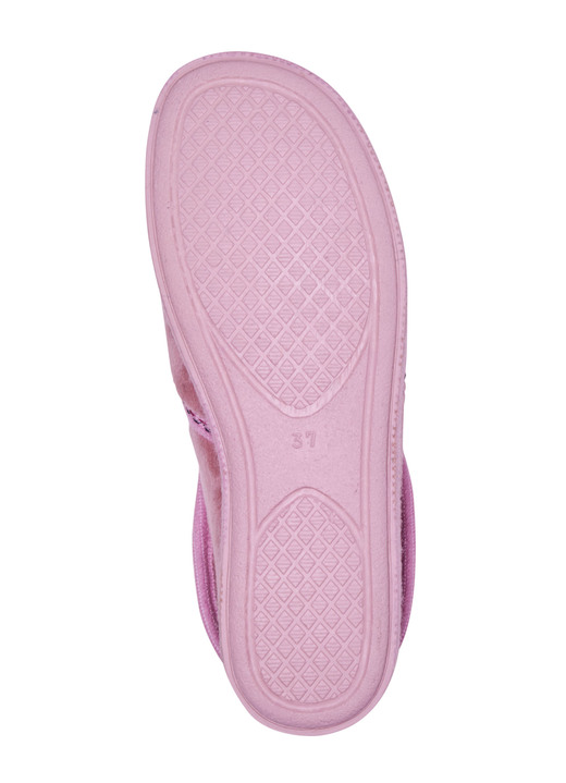 Hausschuhe - Laurina, warme Damen-Hausschuhe, mit Gummizug, in Größe 036 bis 042, in Farbe BORDEAUX Ansicht 6