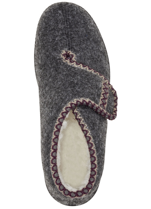 Hausschuhe - Warme Damen-Hausschuhe, Weite H, mit Klettverschluss Ansicht 5 Hausschuhe - Warme Damen-Hausschuhe, Weite H, mit Klettverschluss, in Größe 036 bis 042, in Farbe BORDEAUX Ansicht 5