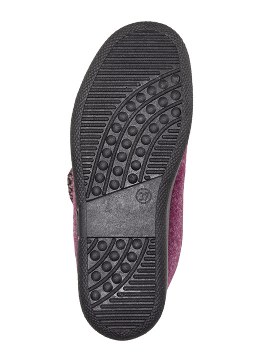 Hausschuhe - Warme Damen-Hausschuhe, Weite H, mit Klettverschluss Ansicht 3 Hausschuhe - Warme Damen-Hausschuhe, Weite H, mit Klettverschluss, in Größe 036 bis 042, in Farbe BORDEAUX Ansicht 3