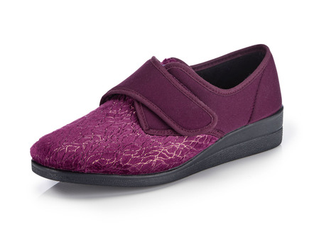 Laurina, klassische Damen-Klettschuhe, mit elastischem Samt