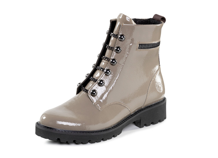 Stiefel & Stiefeletten - Remonte Stiefelette mit trendigen Zierketten in Schnür-Optik, in Größe 036 bis 042, in Farbe TAUPE Ansicht 1