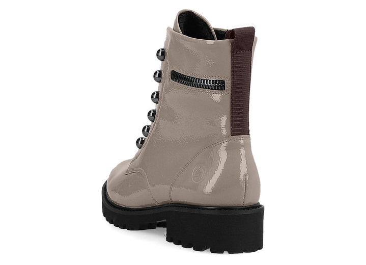 Stiefel & Stiefeletten - Remonte Stiefelette mit trendigen Zierketten in Schnür-Optik, in Größe 036 bis 042, in Farbe TAUPE Ansicht 4