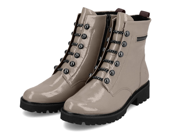 Stiefel & Stiefeletten - Remonte Stiefelette mit trendigen Zierketten in Schnür-Optik, in Größe 036 bis 042, in Farbe TAUPE Ansicht 8