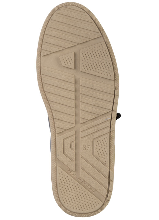 Slipper & Schnürschuhe - ELENA EDEN Schnürschuh mit Velour-Besatz, in Größe 036 bis 042, in Farbe SCHWARZ-BEIGE Ansicht 3