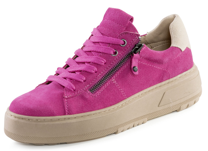 SALE % - ELENA EDEN Schnürschuh mit Velour-Besatz, in Größe 036 bis 042, in Farbe PINK-BEIGE Ansicht 1