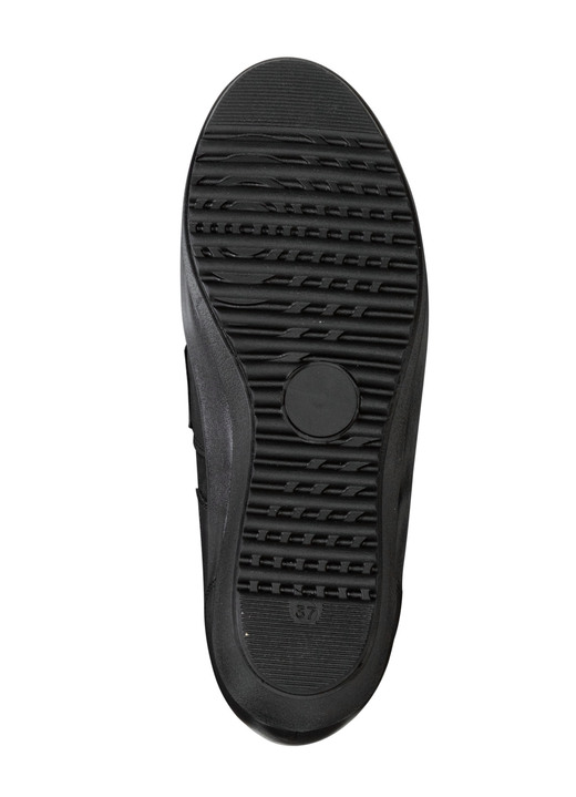 Slipper & Schnürschuhe - ELENA EDEN Slipper aus Nappaleder und geprägtem Lackleder, in Größe 036 bis 042, in Farbe SCHWARZ Ansicht 3