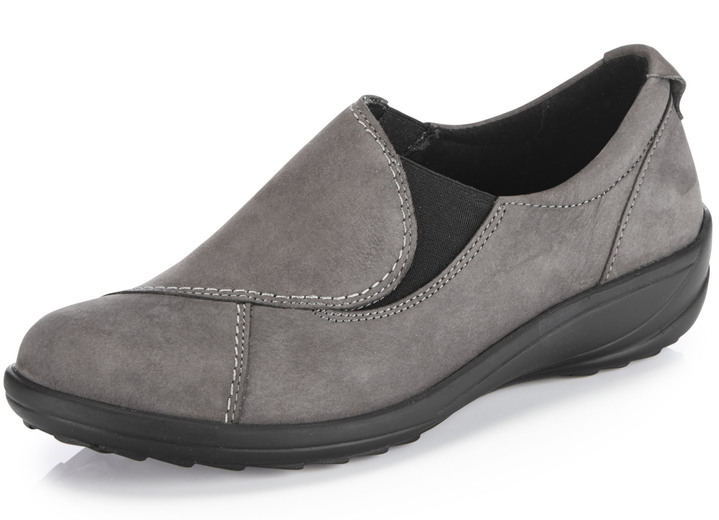 Damenmode - ELENA EDEN Slipper aus Nubukleder, in Größe 036 bis 042, in Farbe GRAU Ansicht 1