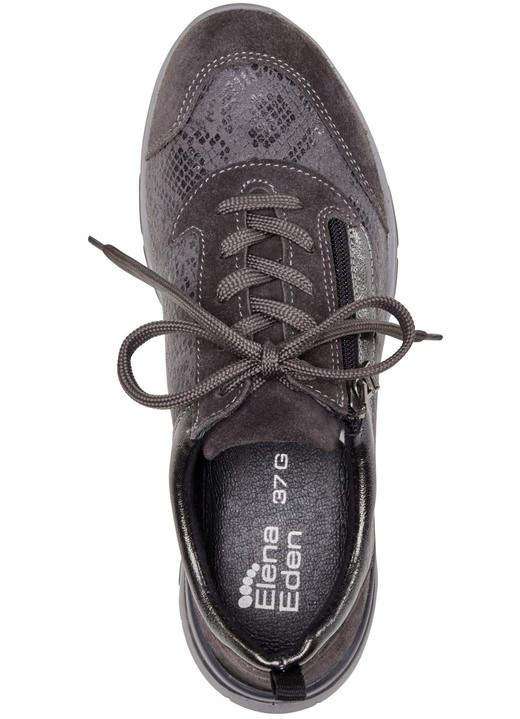- ELENA EDEN Sneaker mit glänzend bedrucktem Elastikmaterial, in Größe 036 bis 042, in Farbe TORF-GRAU Ansicht 2