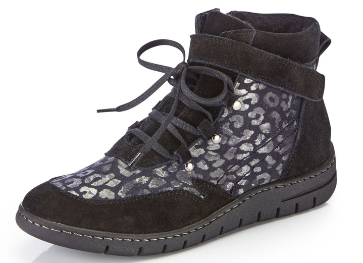 Stiefel & Stiefeletten - ELENA EDEN Schnür-Bootie aus Veloursleder, in Größe 036 bis 042, in Farbe TAUPE Ansicht 4